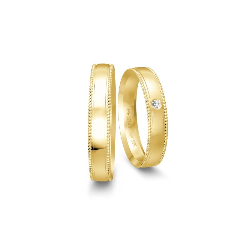 Breuning vielsesringe i 8-14 kt guld 0,025 ct brillant