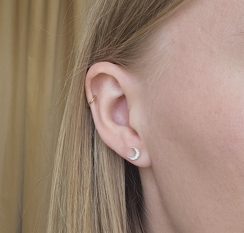 Aqua Dulce - Moon Earstuds i sterlingsølv