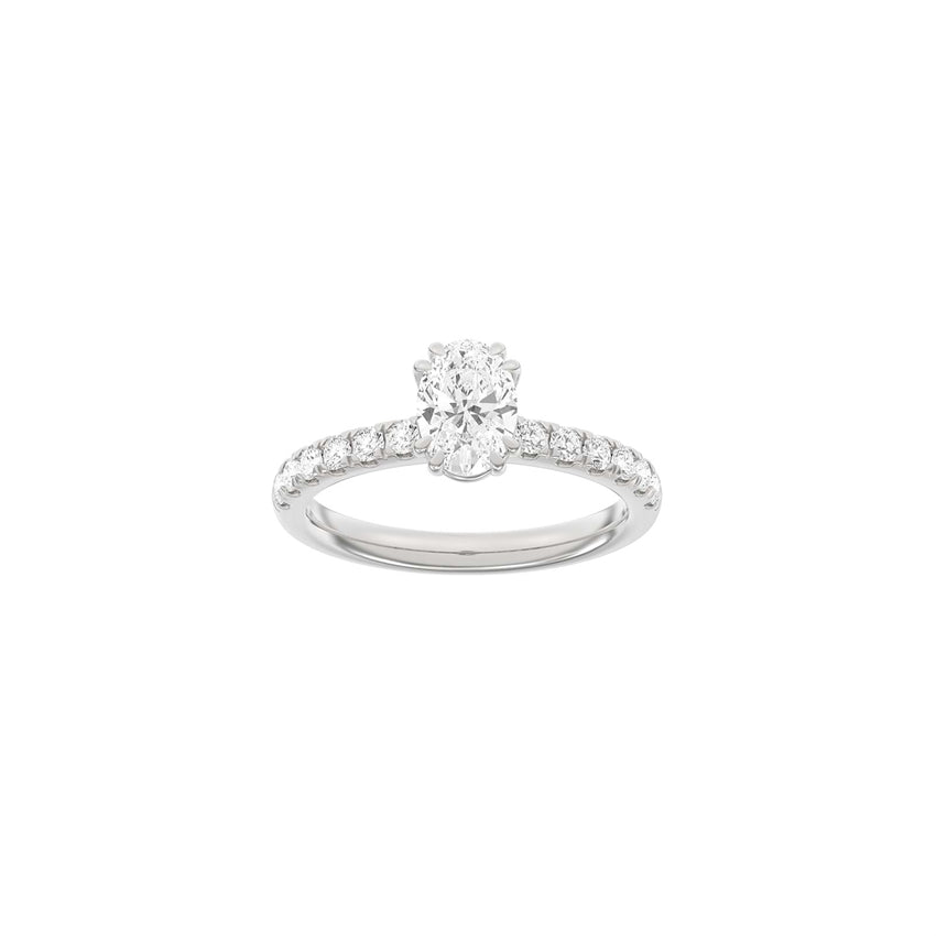 LUXURY Modern oval hvidguldsring med 1,4ct lab-grown diamanter fra Siersbøl Luxury