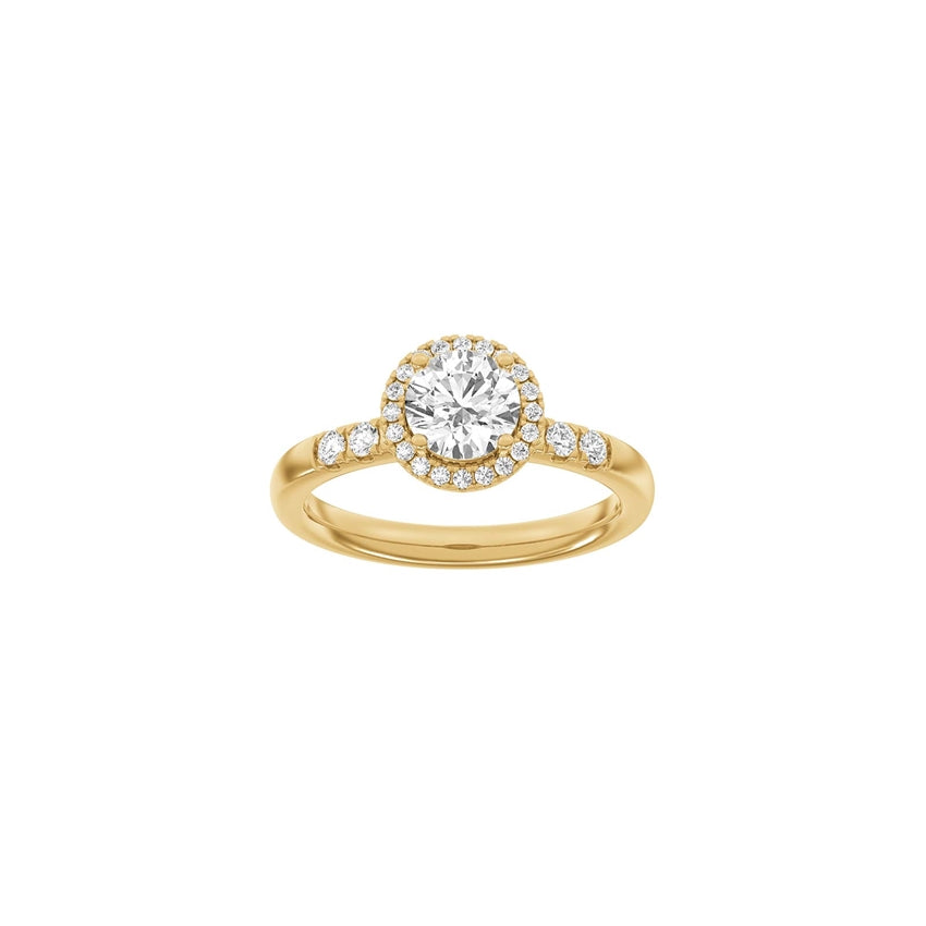 LUXURY Halo rund rødguldsring med 1,32 ct lab-grown diamanter fra Siersbøl Luxury