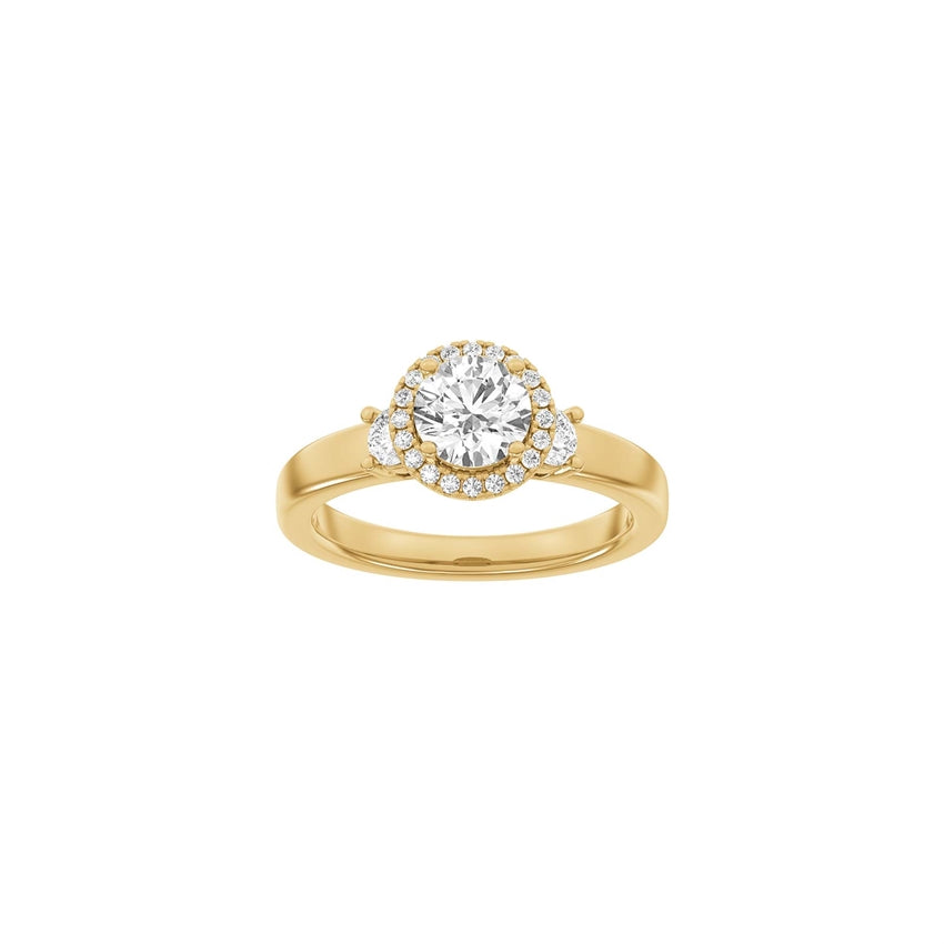 Rødguldsring med rund halo og 1,45ct lab-grown diamanter fra Siersbøl Luxury