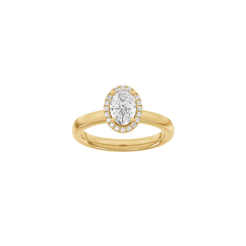 Luxury Halo oval ring i 14 kt rødguld med 1,12 ct lab-grown diamanter fra Siersbøl