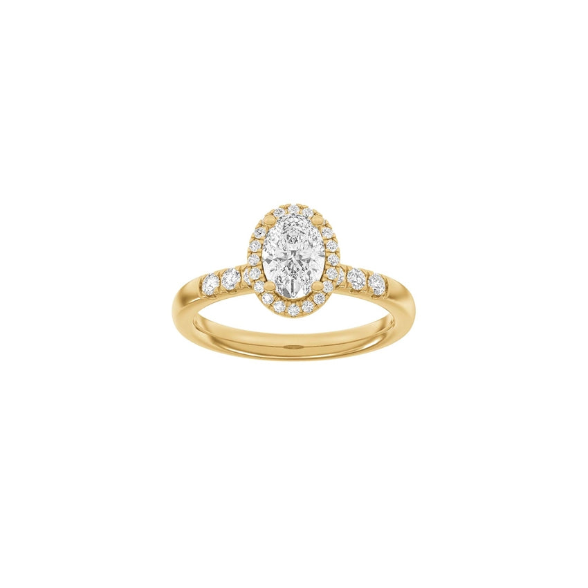 LUXURY Halo oval rødguldsring med 1,32 ct lab-grown diamanter fra Siersbøl Luxury