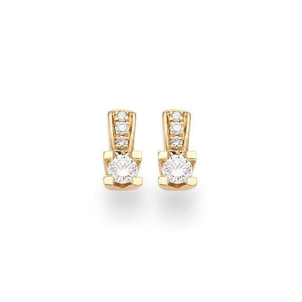 Kleopatra Queen Ørestikker i 14 kt. guld 0,13-0,23ct. diamanter