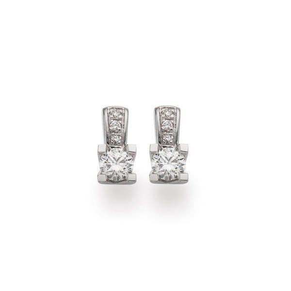 Kleopatra Queen Ørestikker i 14 kt. hvidguld 0,13-0,23ct. diamanter
