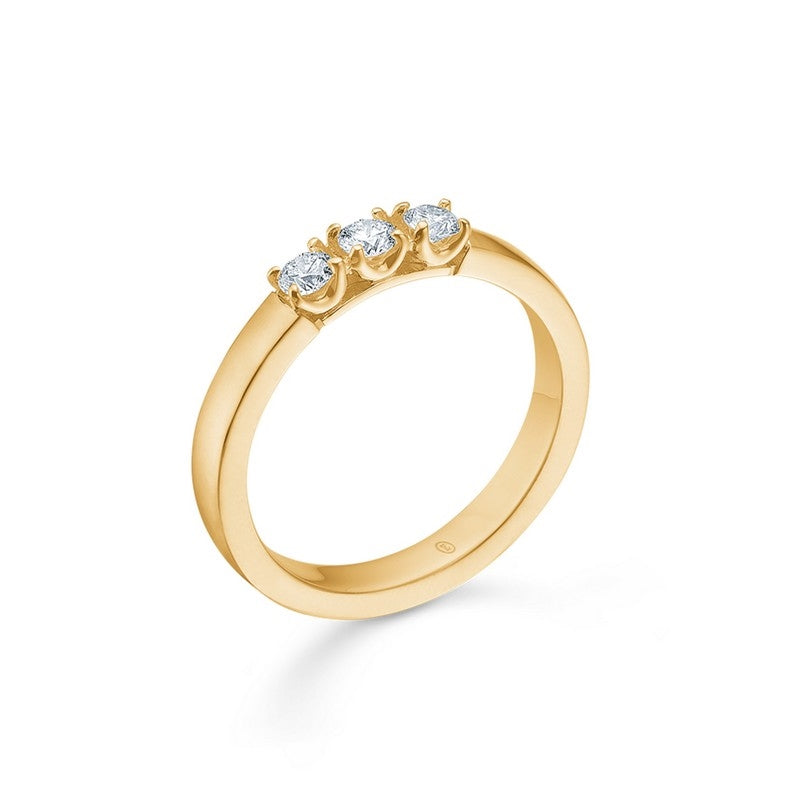 CROWN ALLIANCE Ring 14 kt Guld m. 3 brillanter 0,12ct - 0,27ct