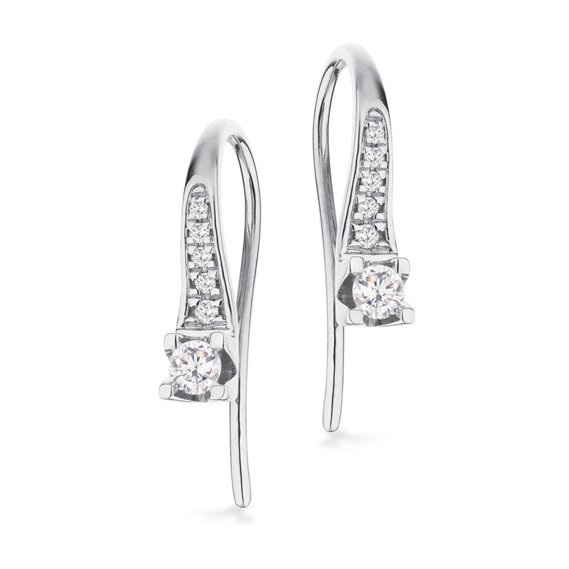 Kleopatra Queen diamant øreringe i 14 kt hvidguld m. 0,15 - 0,25ct