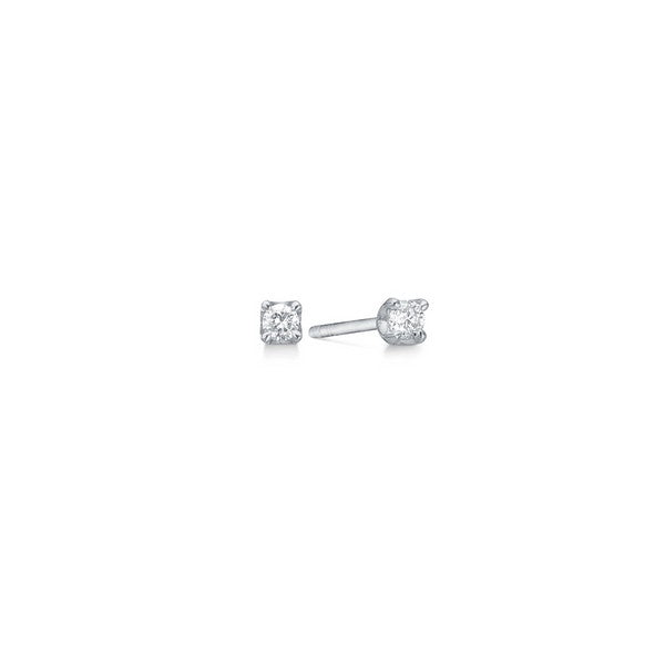 CROWN Øreringe I 14 kt. Hvidguld med diamanter fra 0,09 ct. - 0,50 ct.