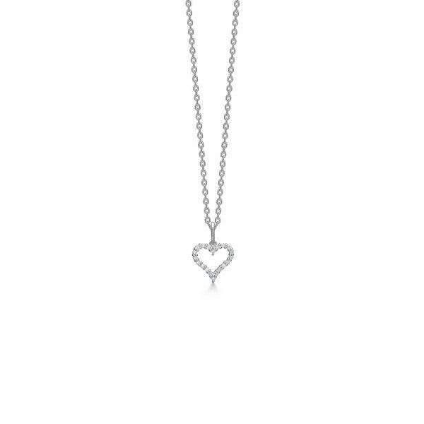 Tender Heart vedhæng i 14 karat hvidguld m. brillanter