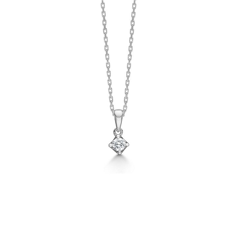 CROWN vedhæng i 14 kt. Hvidguld med diamant fra 0,04 ct. - 0,50 ct.