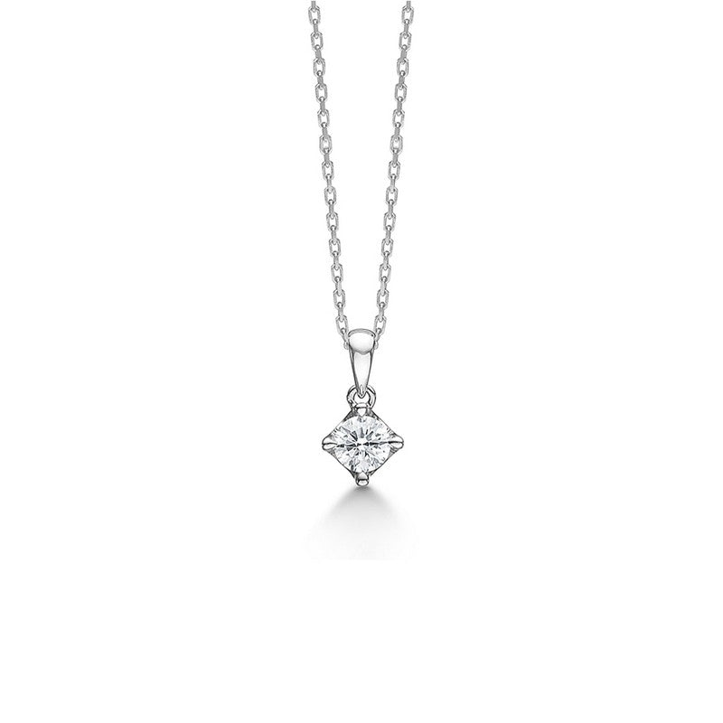 CROWN vedhæng i 14 kt. Hvidguld med diamant fra 0,04 ct. - 0,50 ct.