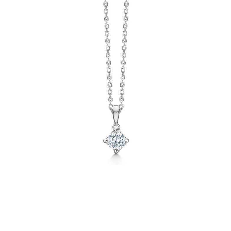 CROWN vedhæng i 14 kt. Hvidguld med diamant fra 0,04 ct. - 0,50 ct.
