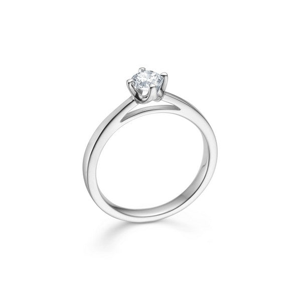 CROWN ring i 14 kt. hvidguld m. diamant (0,04ct.-0,50ct.)