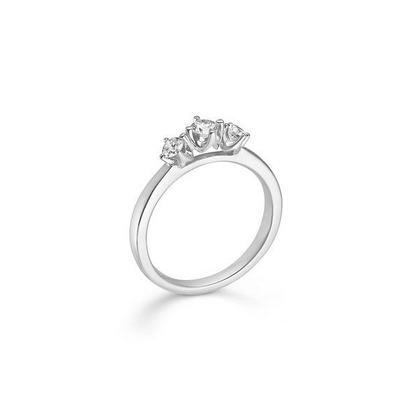 CROWN Trinity ring i 14 kt. hvidguld m. 0,17-0,56ct.