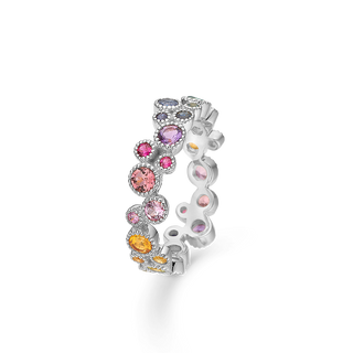 Mads Z Luxury Rainbow ring i 14 kt hvidguld med ægte sten