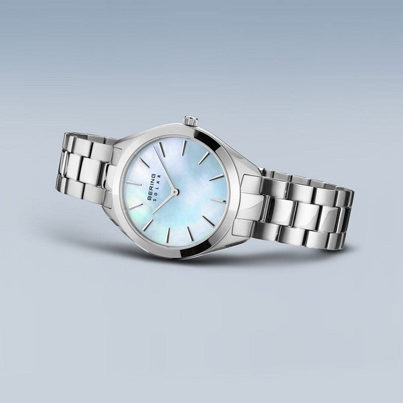 Bering - Solar dameur i poleret sølv 31 mm 4