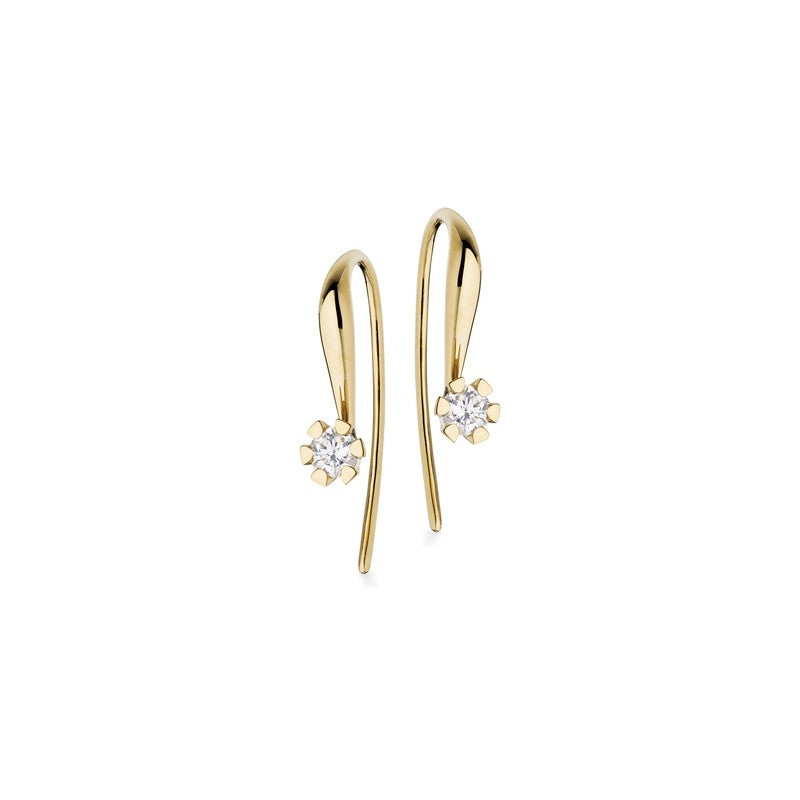 Vida diamant ørebøjler i 8 kt. guld med i alt 0,06 - 0,30ct.
