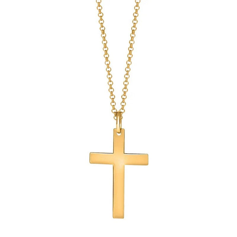 Son of Noa - Halskæde med kors vedhæng i forgyldt stål