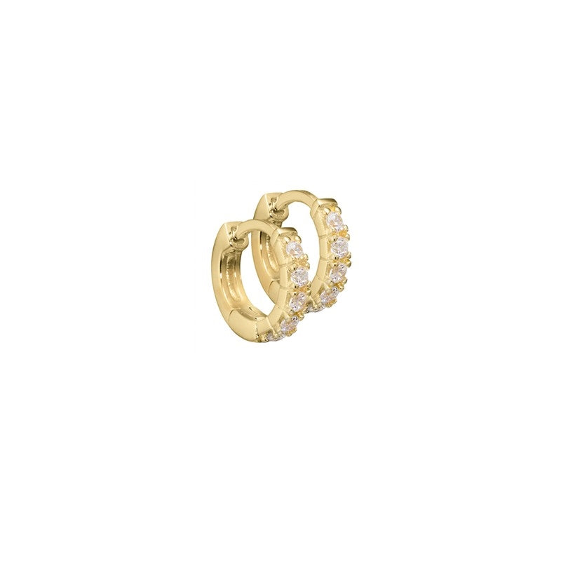 Aqua Dulce - Darling Hoop 10mm Forgyldt Sølv m. Zirkonia