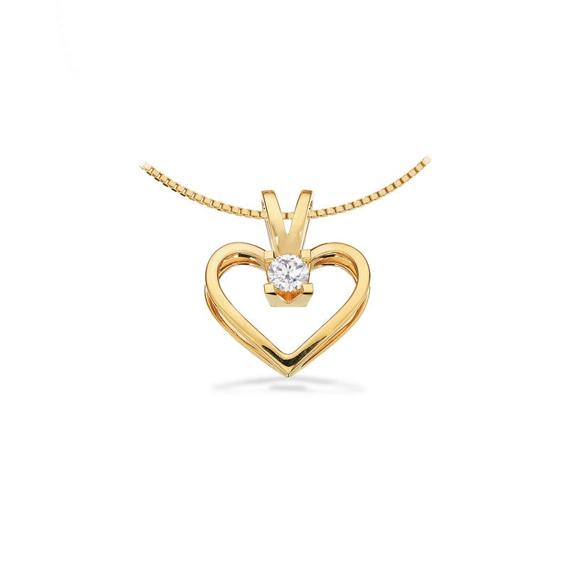 Kleopatra Hjerte Vedhæng i 8 kt. guld 0,05ct.-0,25ct. diamant