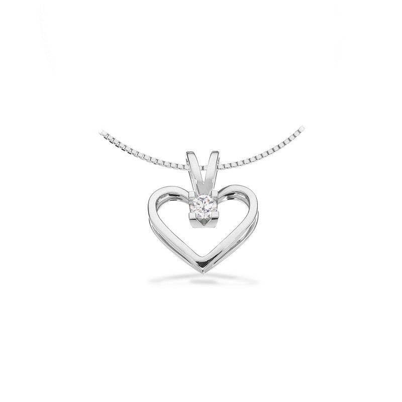 Kleopatra Hjerte Vedhæng i 8 kt. hvidguld 0,05ct.-0,25ct. diamant