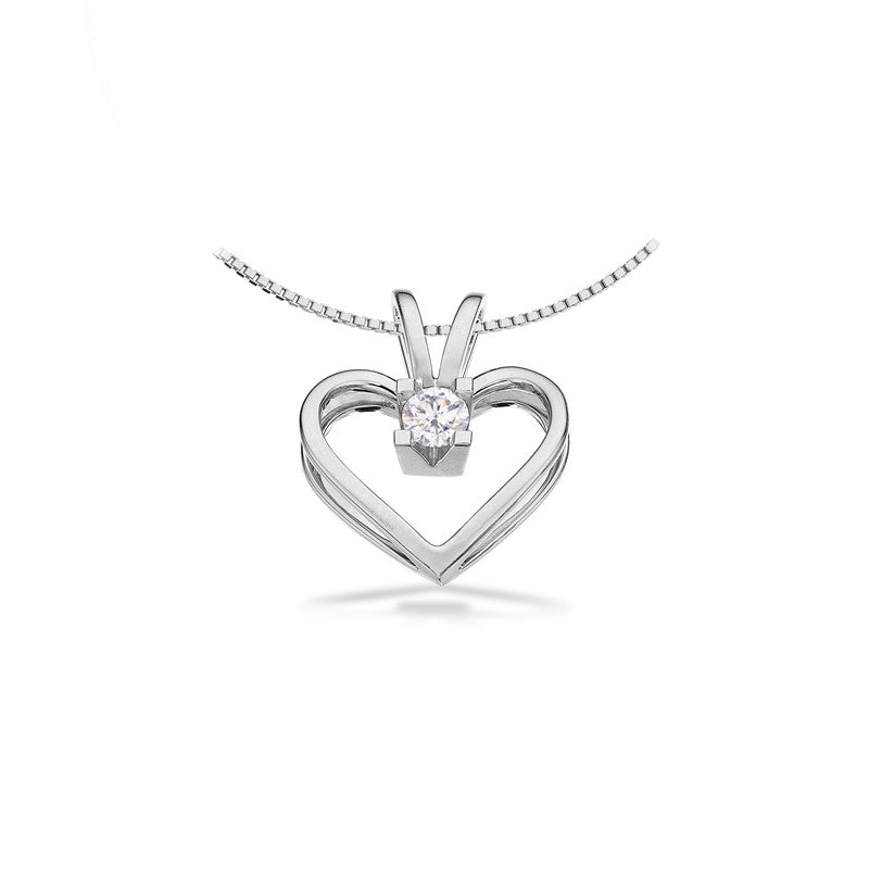 Kleopatra Hjerte Vedhæng i 8 kt. hvidguld 0,05ct.-0,25ct. diamant