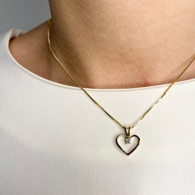 Kleopatra Hjerte Vedhæng i 8kt. guld 0,05ct.-0,25ct. diamant