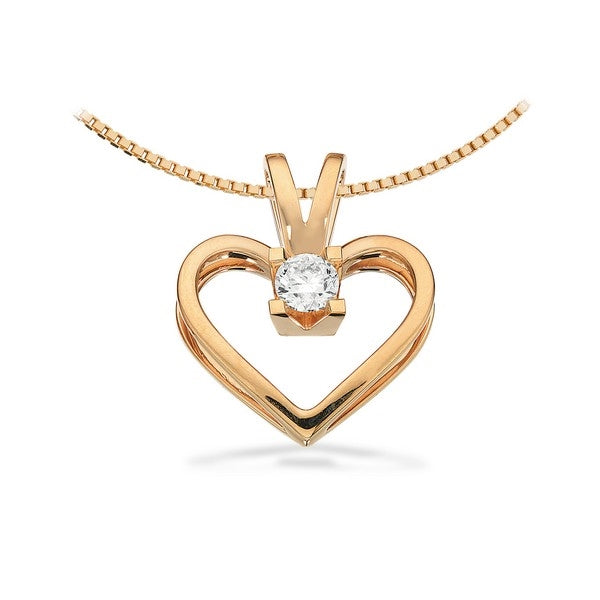 Kleopatra Hjerte Vedhæng i 14 kt. guld 0,05ct.-0,50ct. diamant