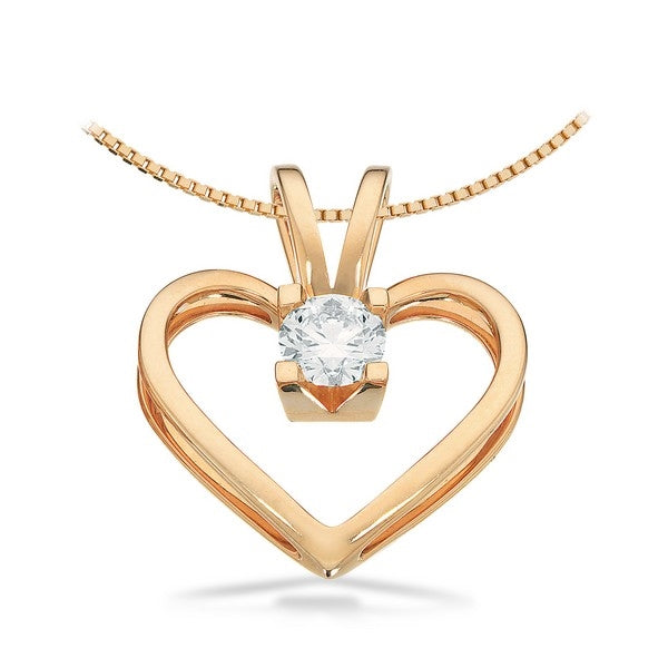 Kleopatra Hjerte Vedhæng i 14 kt. guld 0,05ct.-0,50ct. diamant
