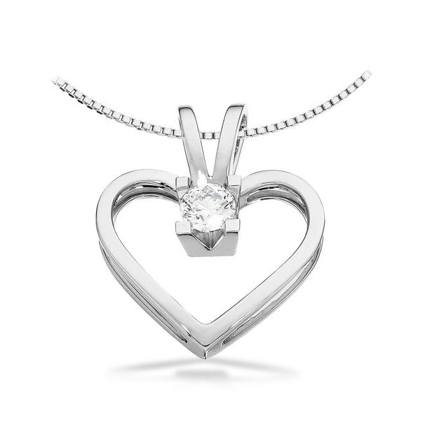 Kleopatra Hjerte Vedhæng i 14 kt. hvidguld 0,05ct.-0,50ct. diamant