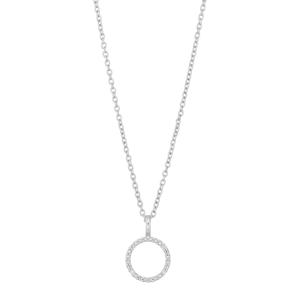 Cirkel halskæde 14kt. hvidguld m. brillant 20180440600