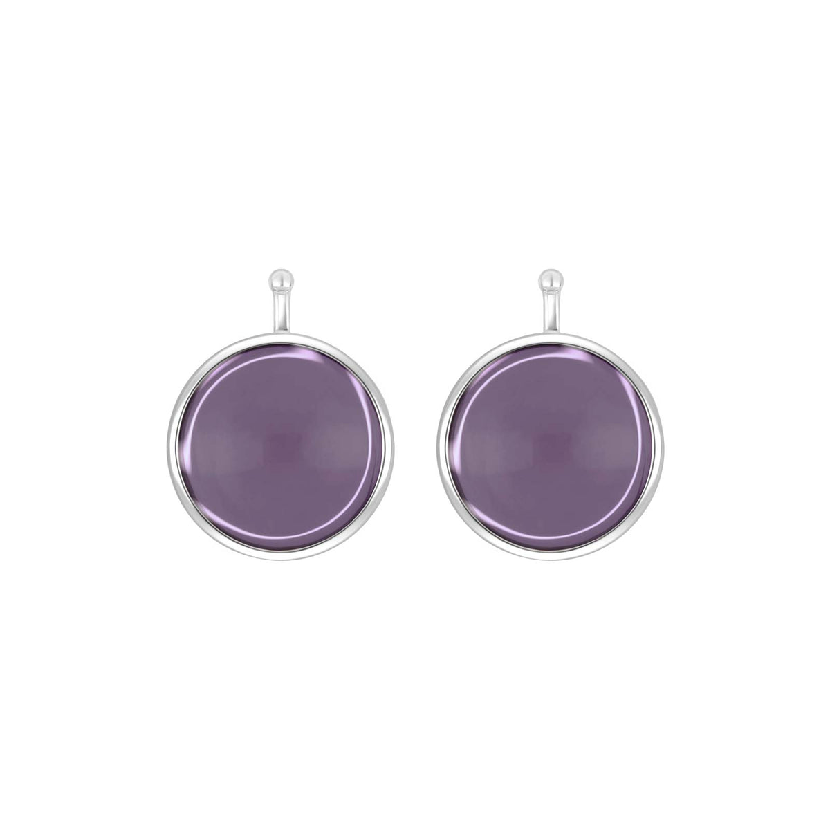 Heide Heinzendorff glas cabochon-vedhæng i sølv med rund violet glassten.