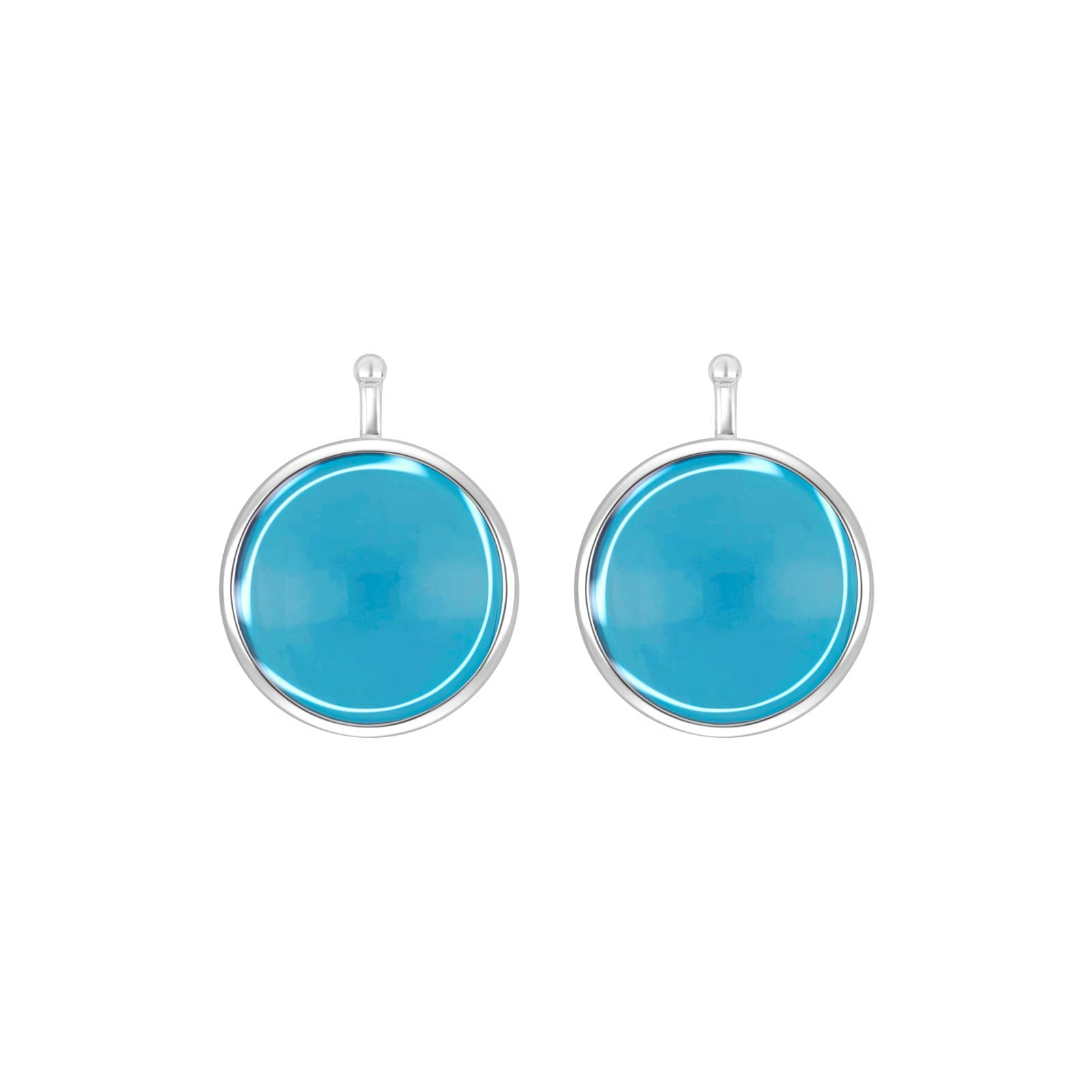 Heide Heinzendorff glas cabochon-vedhæng i rhodineret sølv med lyserød glassten på 13 mm.