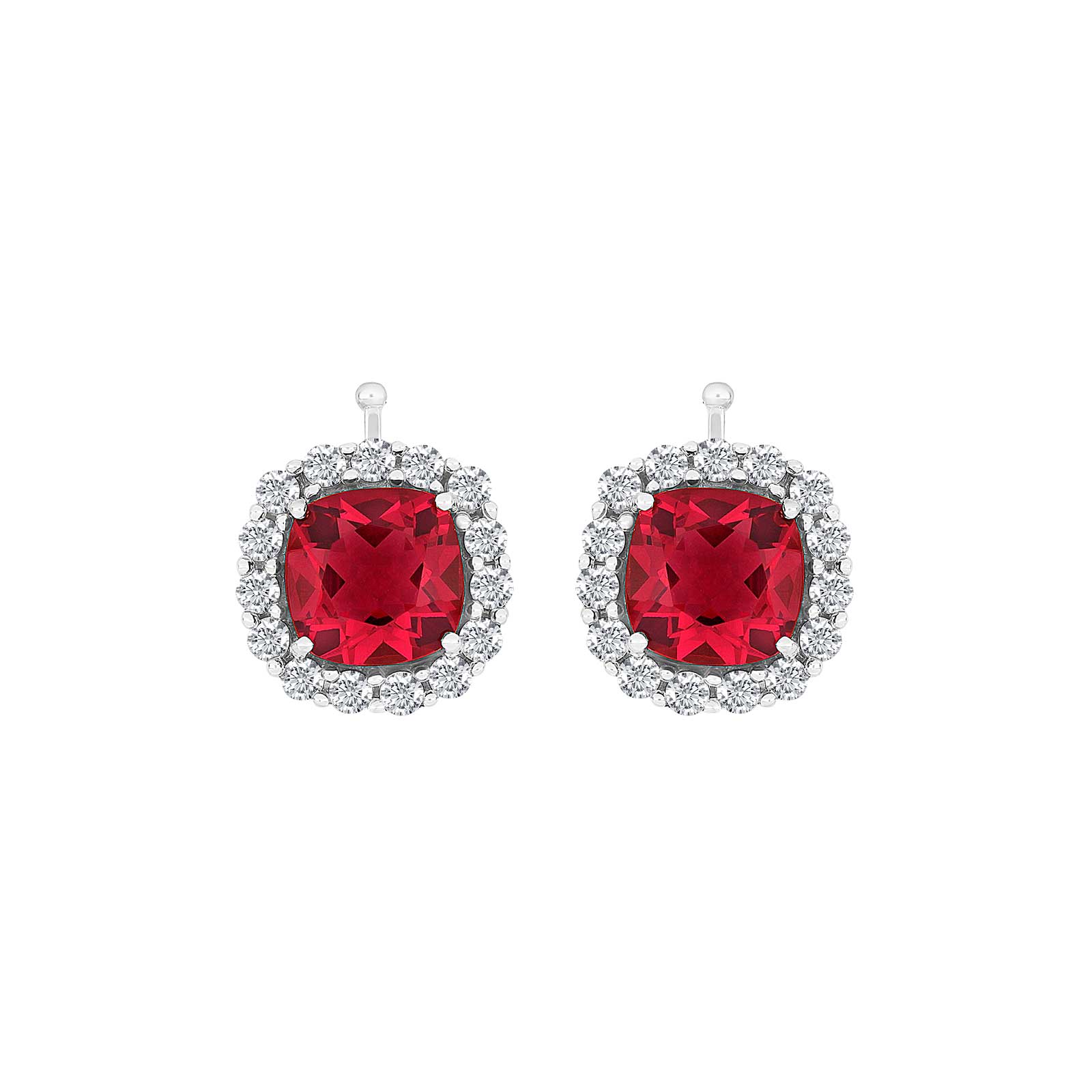 Heide Heinzendorff rosetvedhæng i sølv med dybrød centersten og zirkonia måler 13x13 mm.