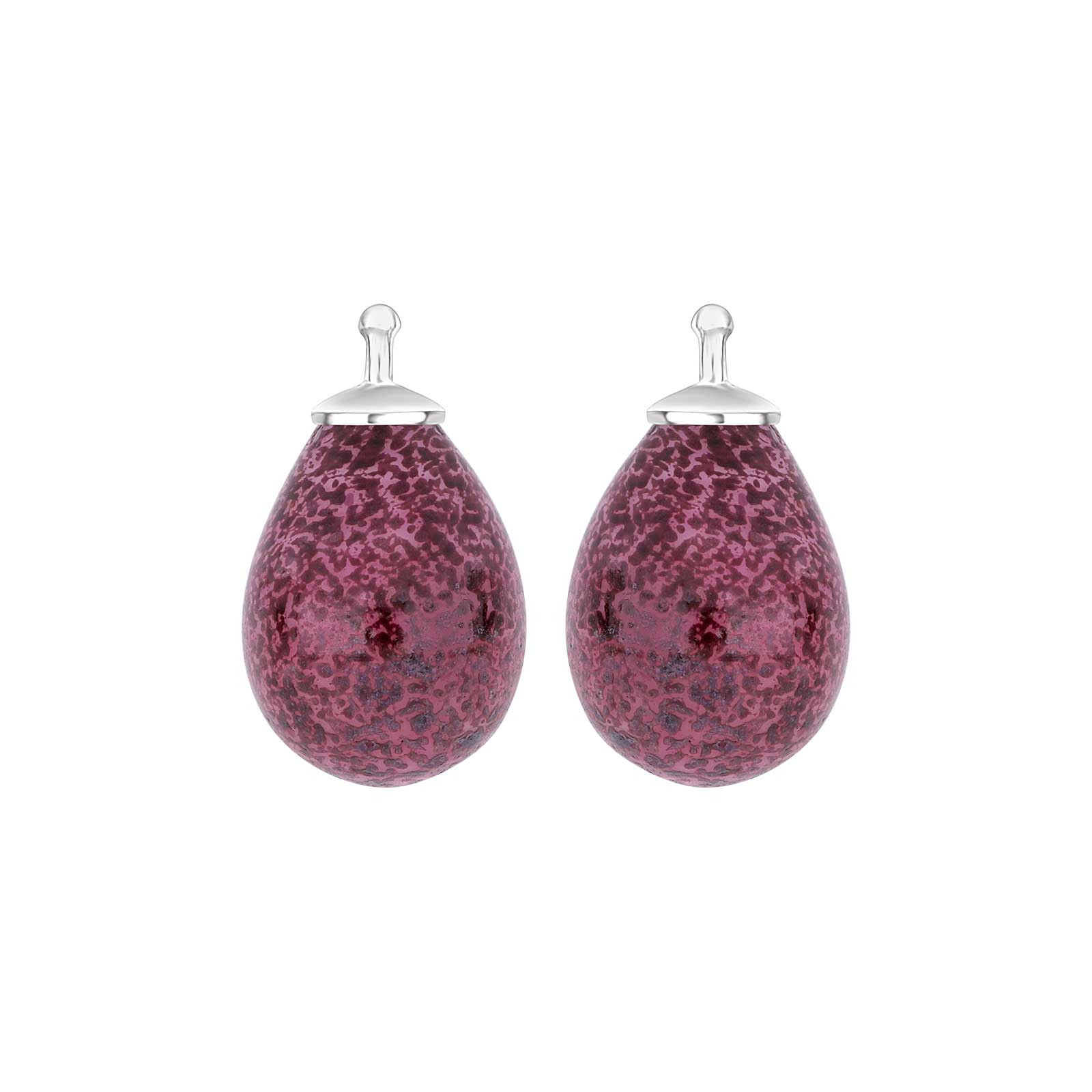 Heide Heinzendorff kvartsglasdråbevedhæng i sølv med rosa-lilla kvarts 16x11 mm.
