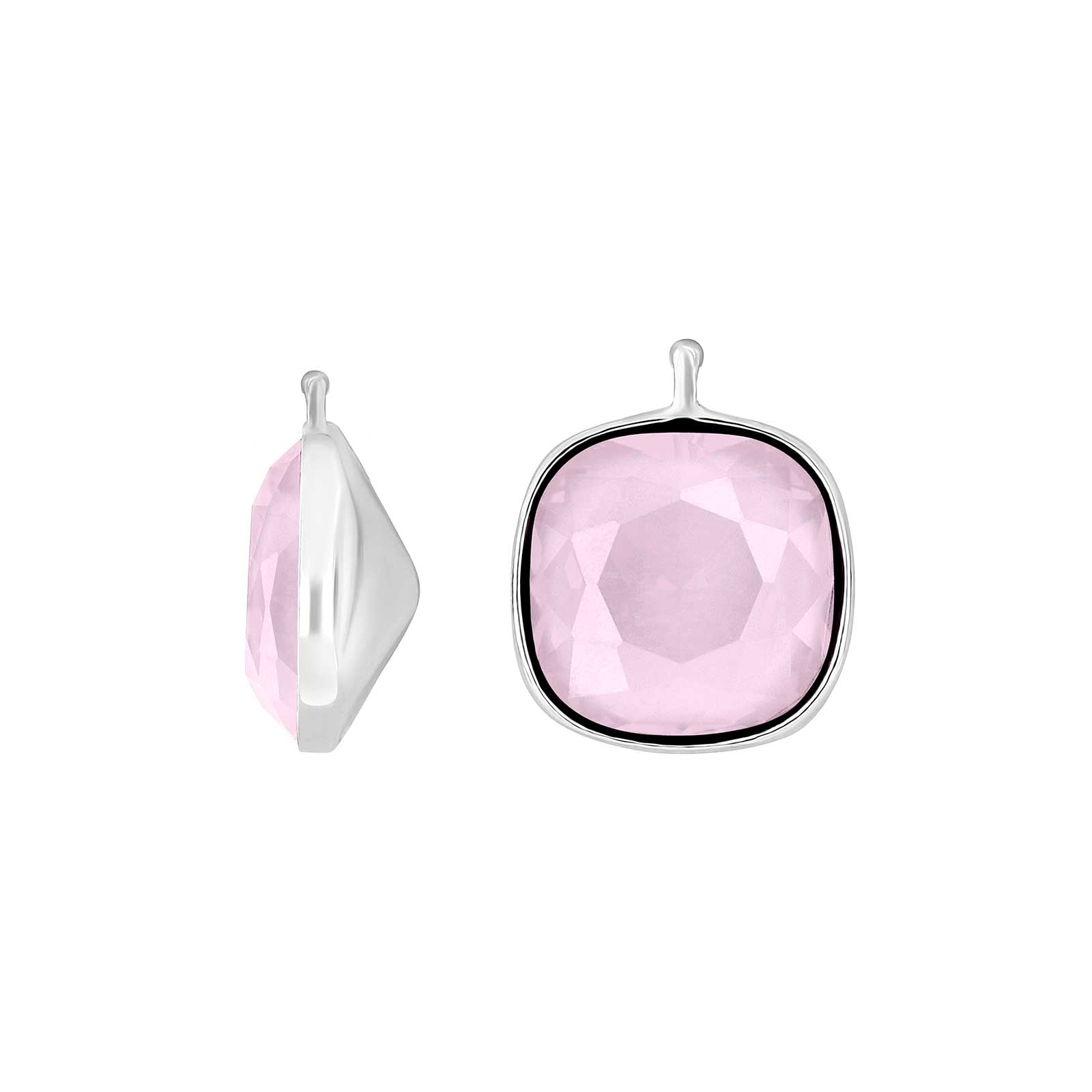 Heide Heinzendorff Kvartsglas facetteret vedhæng i rhodineret sølv med lilla kvarts.