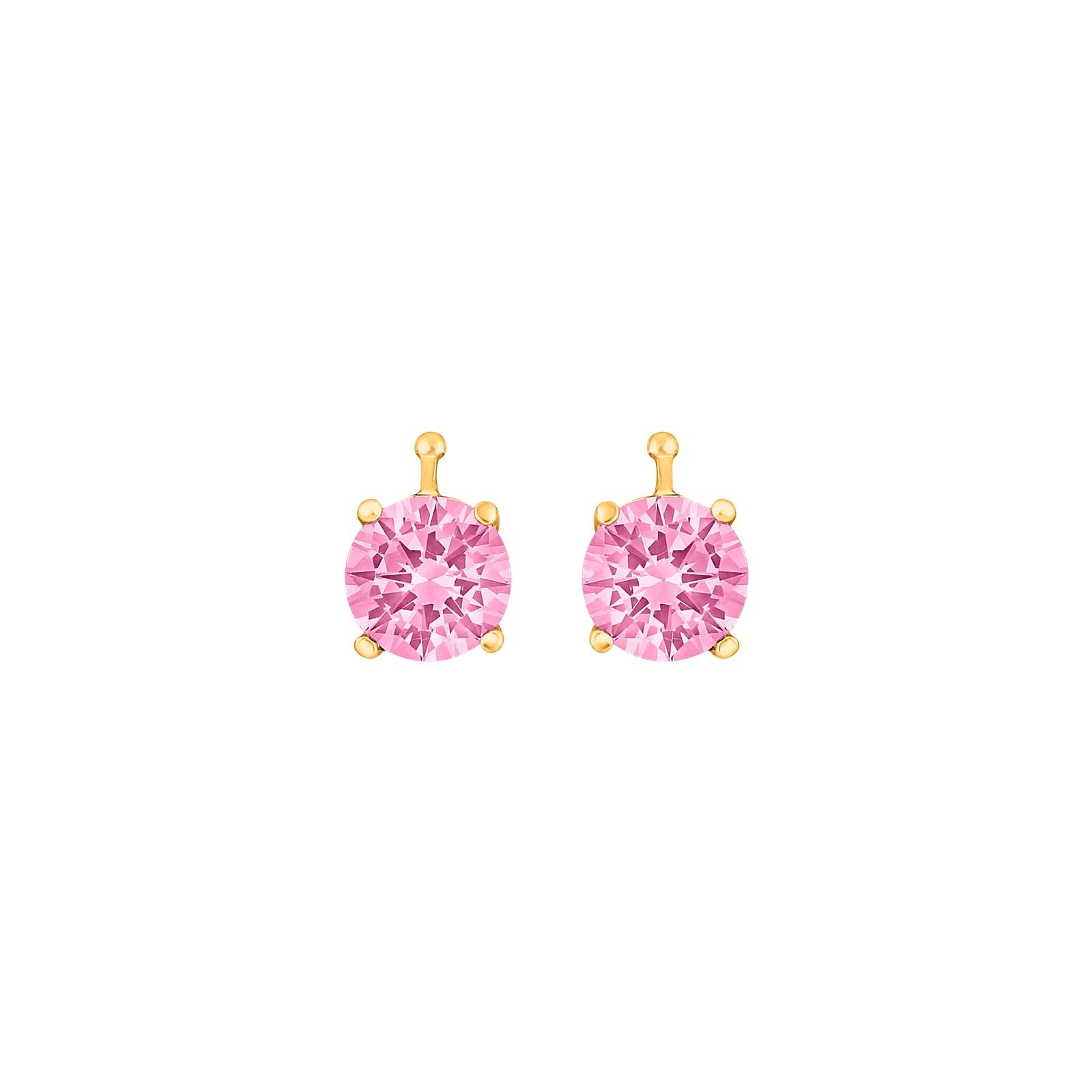 Heide Heinzendorff Krystal glas øreringe i forgyldt sølv med pink Zirkonia 7 mm.