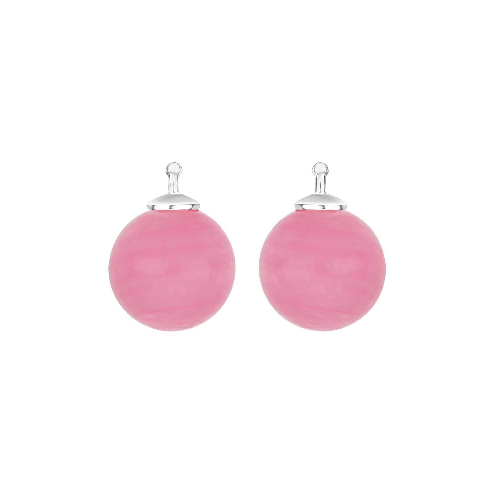 Heide Heinzendorff Bøhmisk kvartsglaskugle vedhæng i rhodineret sølv med rosa kvartsglas.