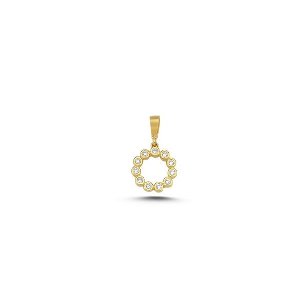 MELFIA Cirkel vedhæng med zirkonia 14kt. Guld