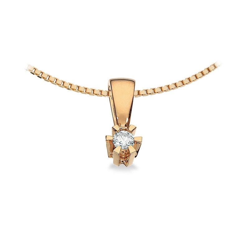 Prinsesse Vedhæng i 14 kt. guld m. 0,03ct.-0,46ct. diamant