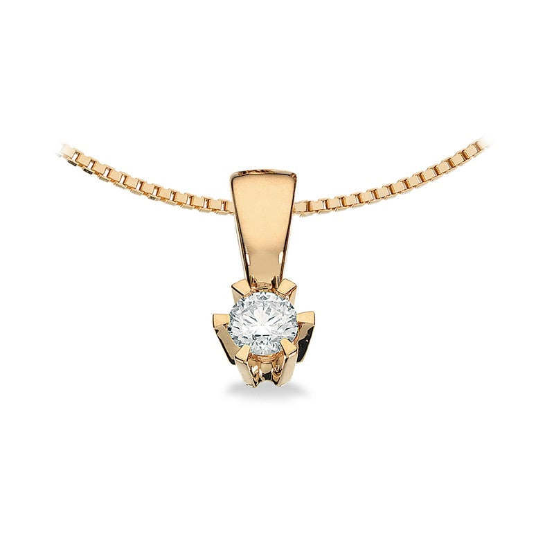 Prinsesse Vedhæng i 14 kt. guld m. 0,03ct.-0,46ct. diamant