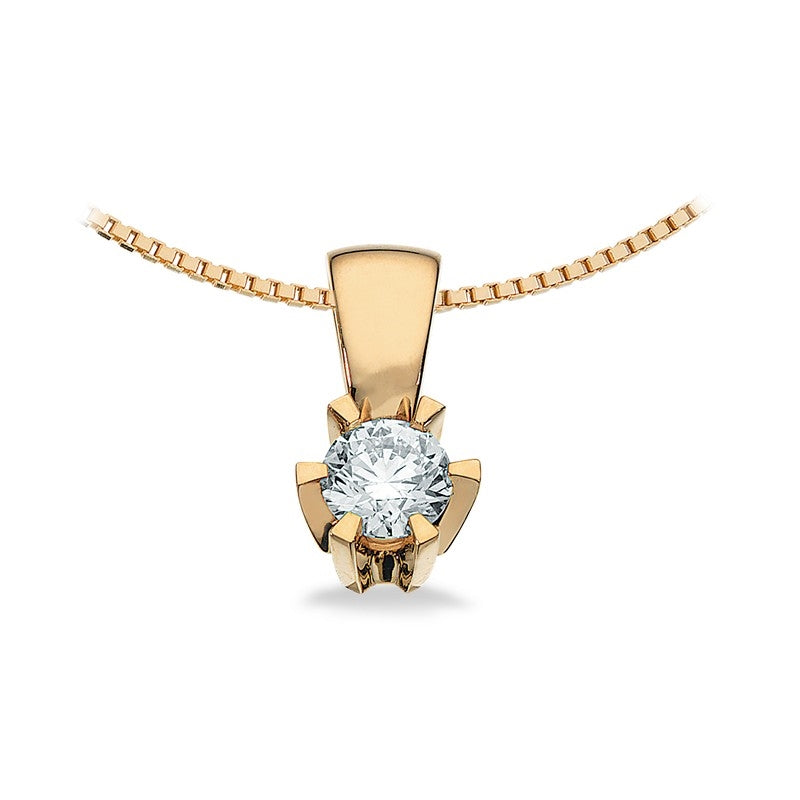Prinsesse Vedhæng i 14 kt. guld m. 0,03ct.-0,46ct. diamant