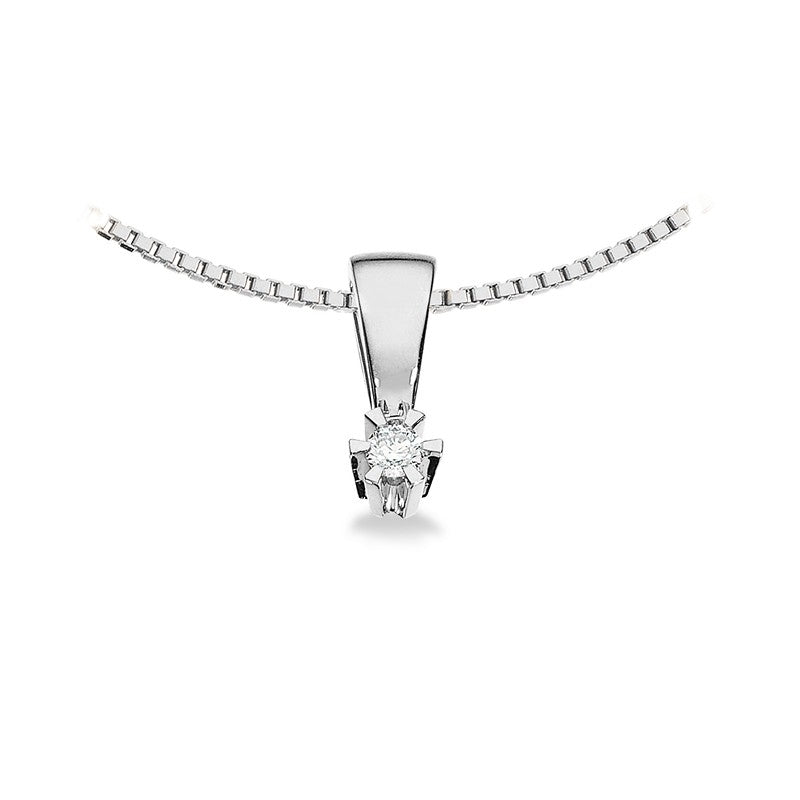 Prinsesse Vedhæng i 14 kt. hvidguld m. 0,03ct.-0,46ct. diamant