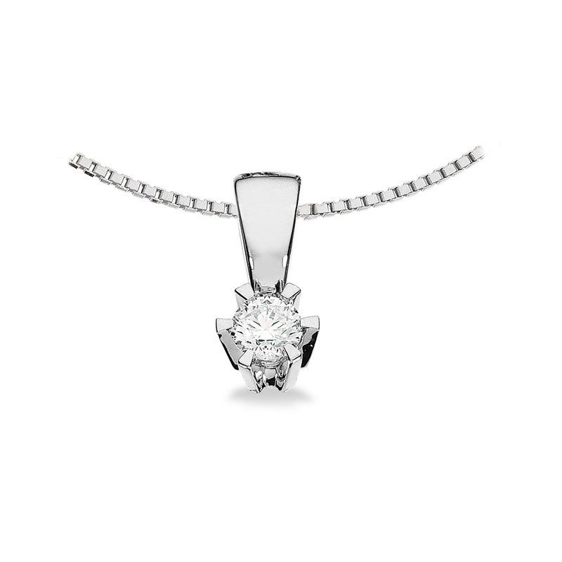 Prinsesse Vedhæng i 14 kt. hvidguld m. 0,03ct.-0,46ct. diamant