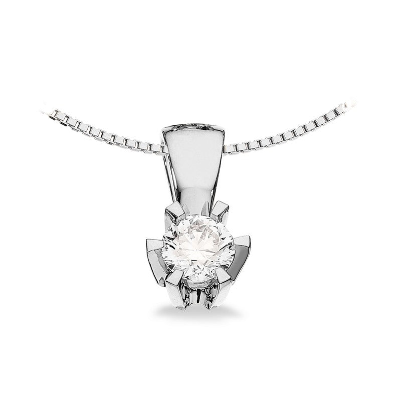 Prinsesse Vedhæng i 14 kt. hvidguld m. 0,03ct.-0,46ct. diamant