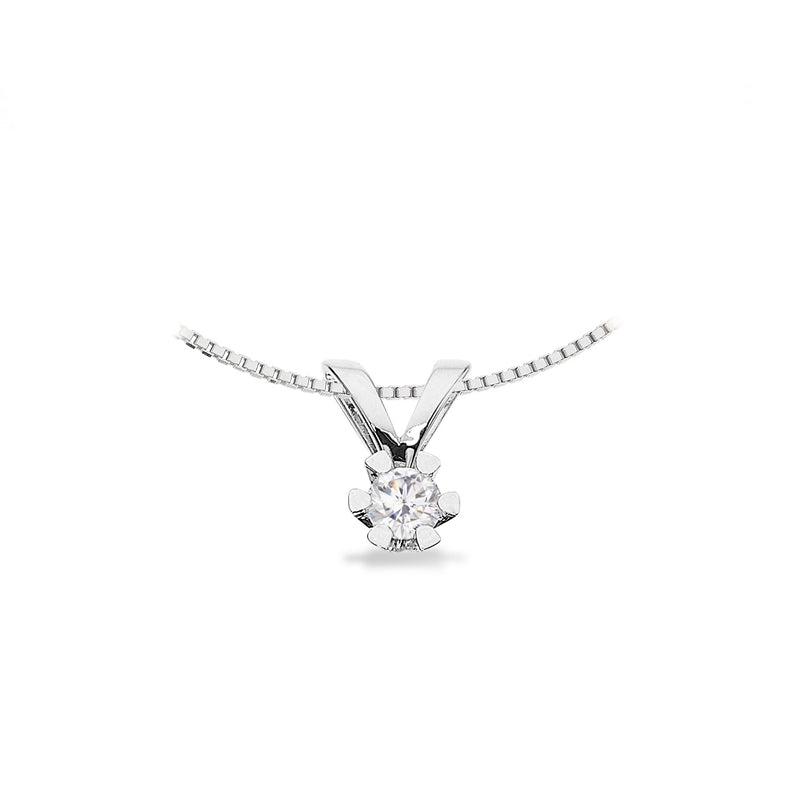 Vida vedhæng 8 kt. hvidguld med brillant 0,03 - 0,25 ct.