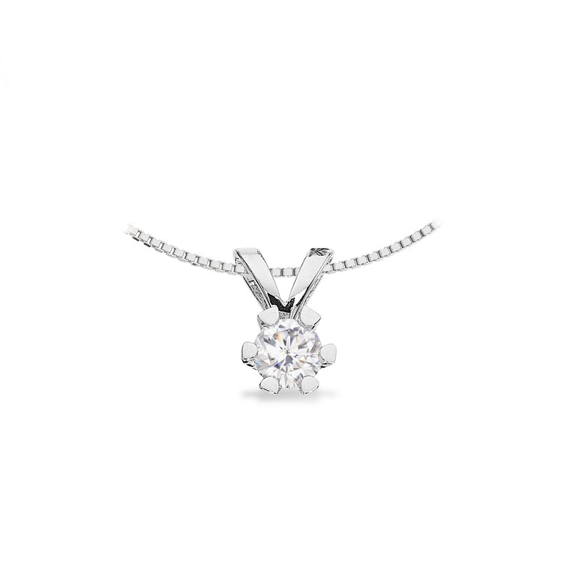 Vida vedhæng 14 kt. hvidguld med brillant 0,03 - 0,50 ct.