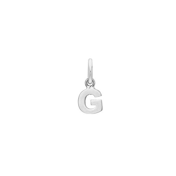 Bogstavvedhæng i rhodineret sølv - A til V uden kæde