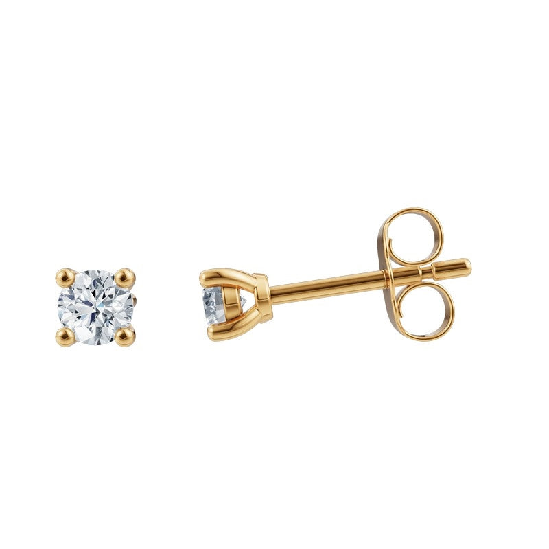 LUXURY Øreringe i 14 kt guld med lab-grown diamanter 2x0,125 - 2x0,50 ct