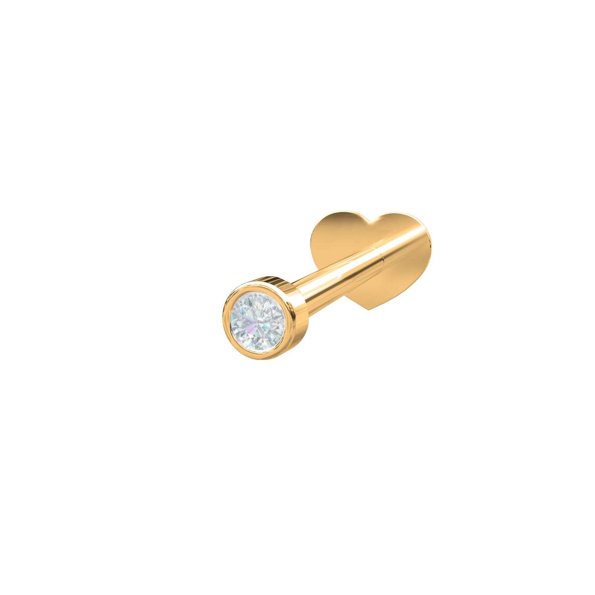 Nordahl Andersen labret piercing i 14 karat guld med 0,03 ct diamant i rund fatning